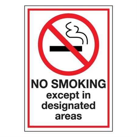 No Smoking Except in Designated Areas -Decal